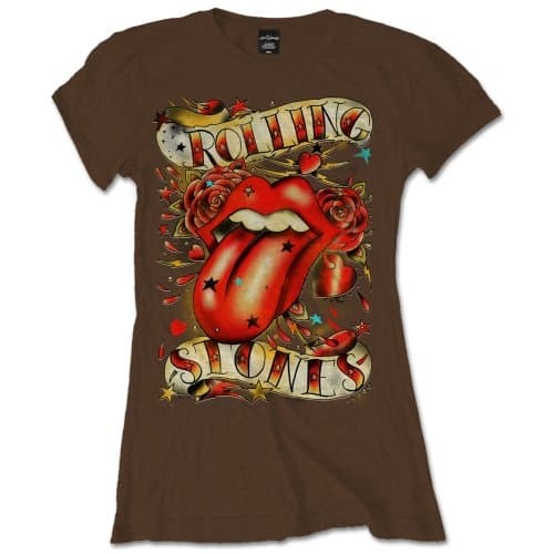 The Rolling Stones Ladies T-Shirt: Tongue & Stars (Small)