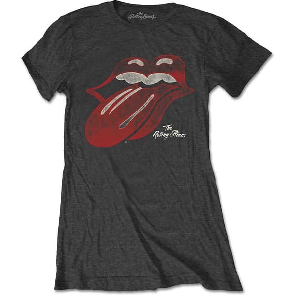 The Rolling Stones Ladies T-Shirt: Vintage Tongue Logo (Small)