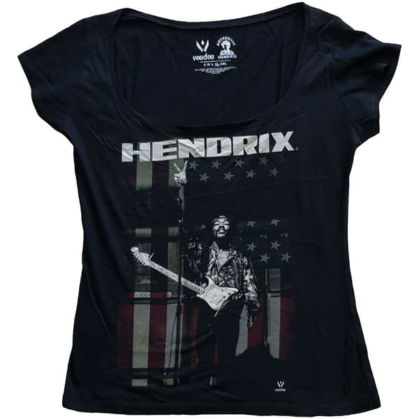 Jimi Hendrix Ladies T-Shirt: Peace Flag (XX-Large)