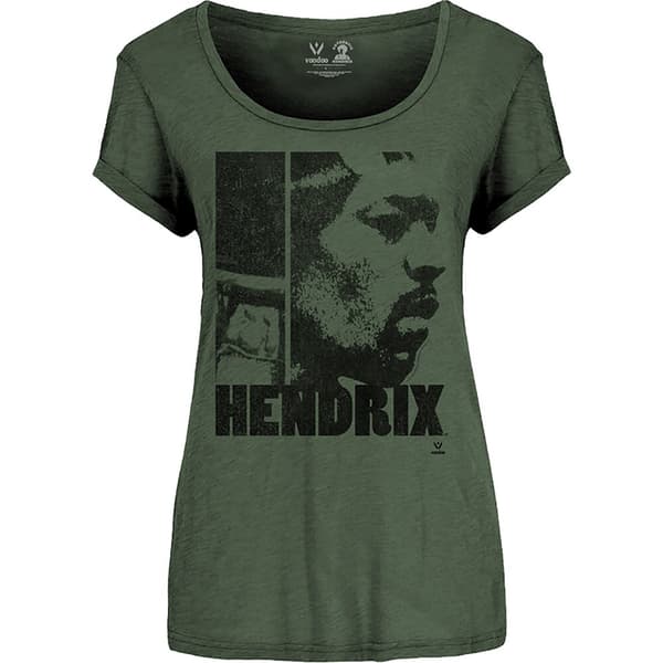 Jimi Hendrix Ladies Scoop Neck T-Shirt: Let Me Live (XX-Large)