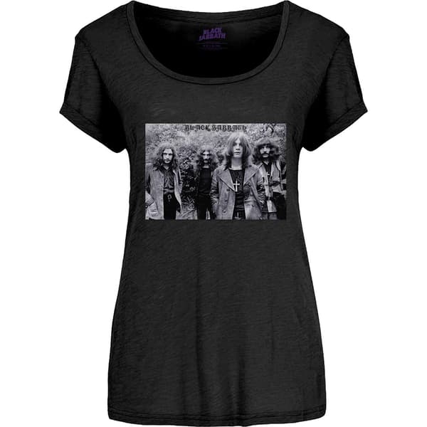 Black Sabbath Ladies Scoop Neck T-Shirt: Group Shot (Medium)