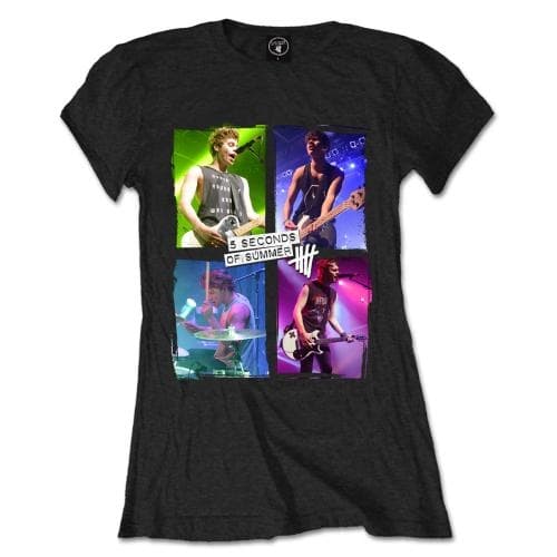 5 Seconds of Summer Ladies T-Shirt: Live in Colours (Small)