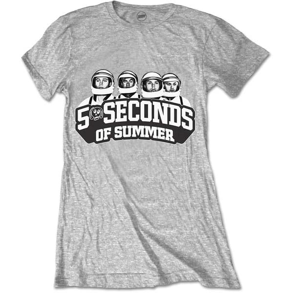 5 Seconds of Summer Ladies T-Shirt: Spaced Out Crew (Small)