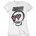 Miniatyrbild 1 av 2: 5 Seconds of Summer Ladies T-Shirt: Heart Skull (Small)