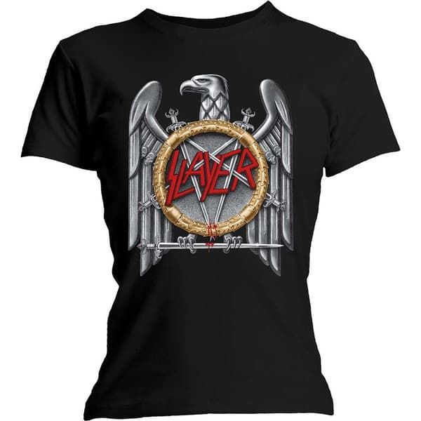 Slayer Ladies T-Shirt: Silver Eagle (Small)