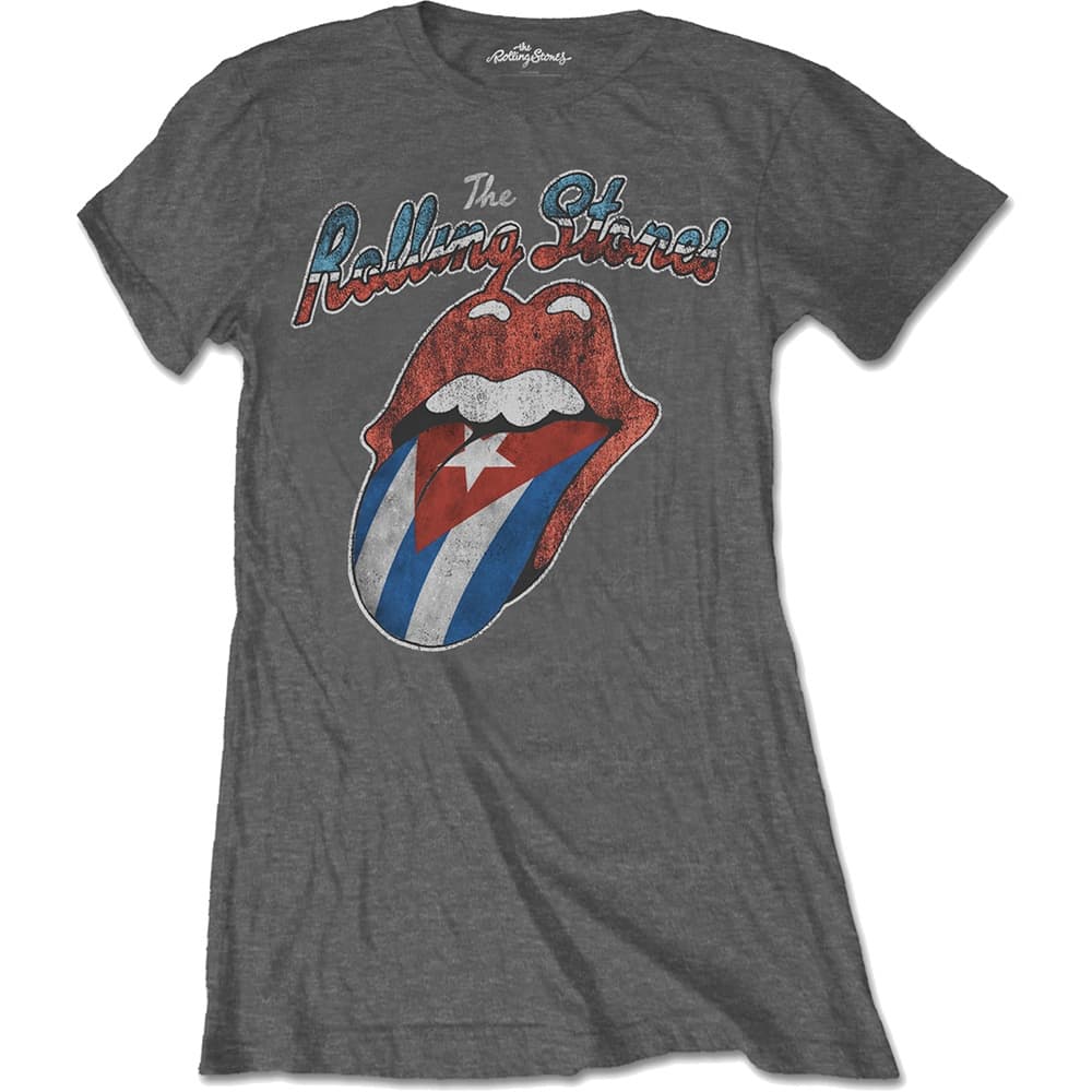 The Rolling Stones Ladies T-Shirt: Rocks Off Cuba (Medium)