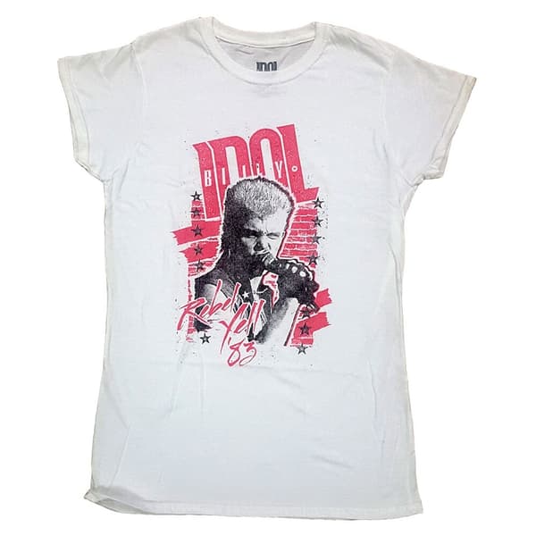 Billy Idol Ladies T-Shirt: Rebel Yell (Small)