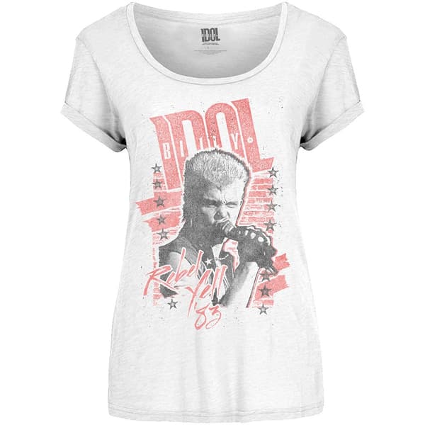 Billy Idol Ladies T-Shirt: Rebel Yell (Small)