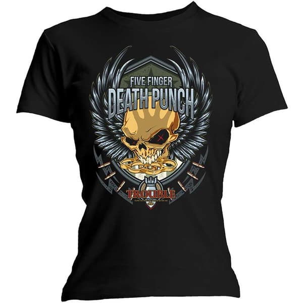 Five Finger Death Punch Ladies Tee: Trouble (Large)