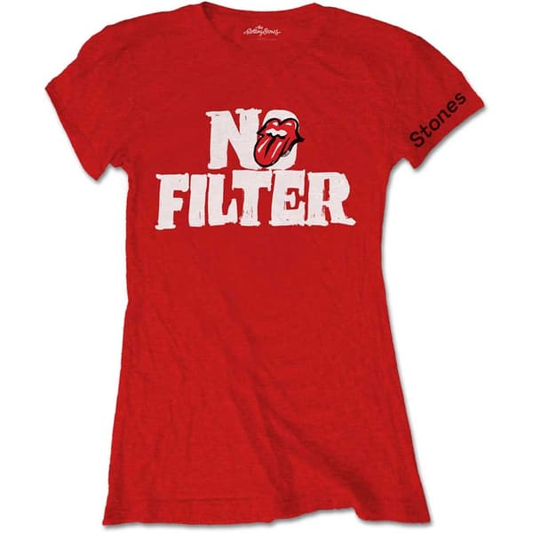 The Rolling Stones Ladies T-Shirt: No Filter Header Logo (Medium)