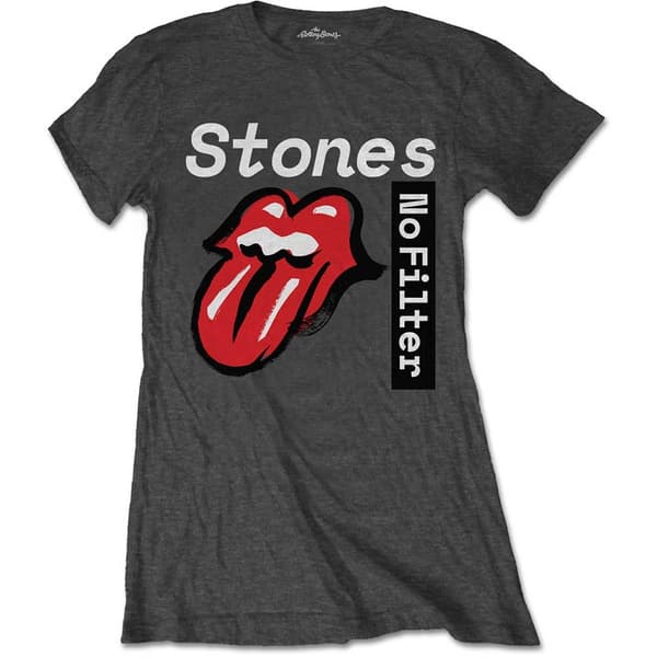 The Rolling Stones Ladies T-Shirt: No Filter Text (Small)