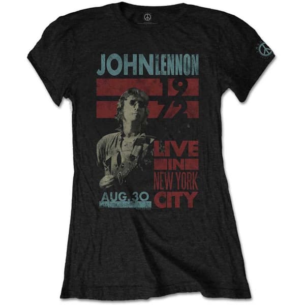 John Lennon Ladies T-Shirt: Live in NYC (Small)