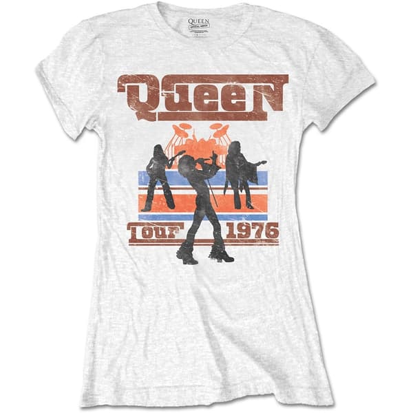Queen Ladies T-Shirt: 1976 Tour Silhouettes (X-Large)