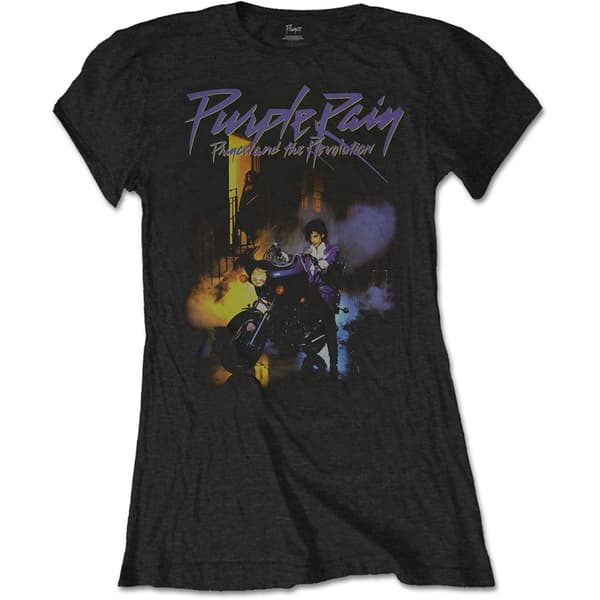 Prince Ladies T-Shirt: Purple Rain (Large)