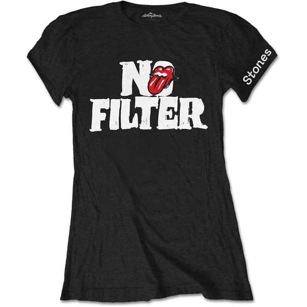 The Rolling Stones Ladies T-Shirt: No Filter Header Logo (Large)