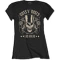 Miniatyrbild 1 av 2: Guns N' Roses Ladies T-Shirt: Top Hat, Skull & Pistols Las Vegas (Large)
