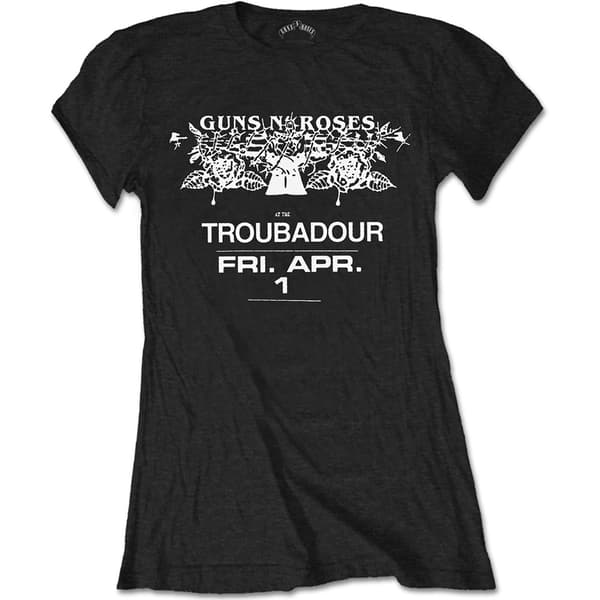 Guns N' Roses Ladies T-Shirt: Troubadour Flyer (XX-Large)