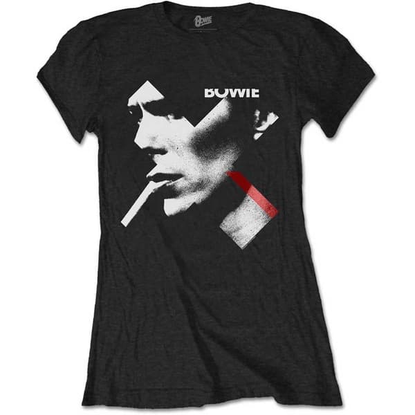 David Bowie Ladies T-Shirt: X Smoke Red (X-Large)