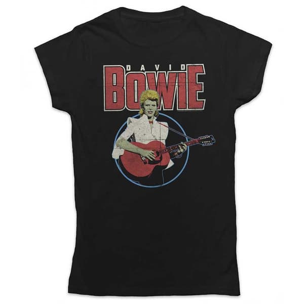 David Bowie Ladies T-Shirt: Acoustic Bootleg (X-Large)