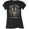 Miniatyrbilde 2 av 2: Guns N' Roses Ladies T-Shirt: Top Hat, Skull & Pistols Las Vegas (XX-Large)