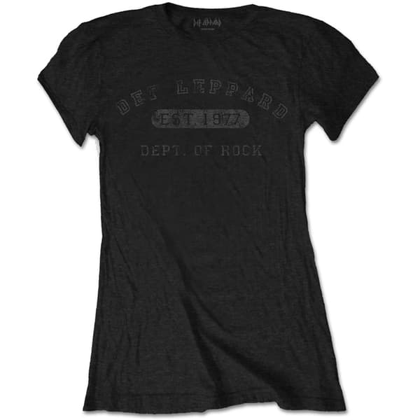Def Leppard Ladies T-Shirt: Collegiate Logo (Medium)