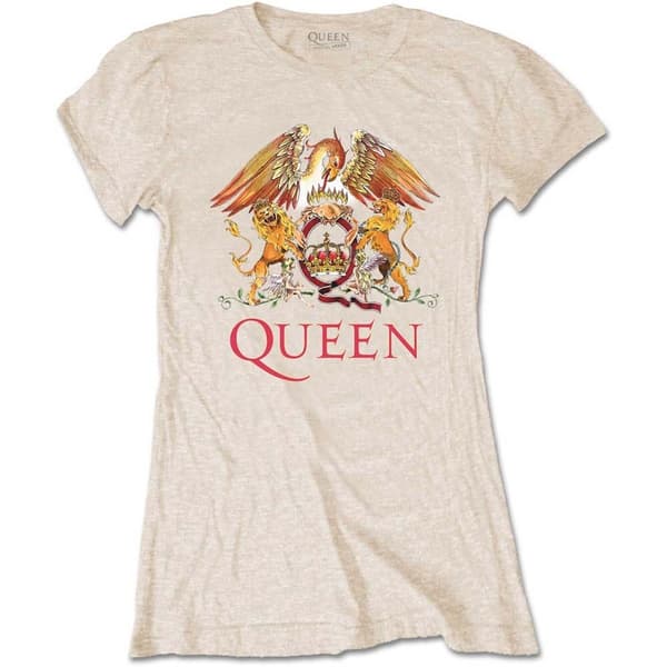 Queen Ladies T-Shirt: Classic Crest (Large)