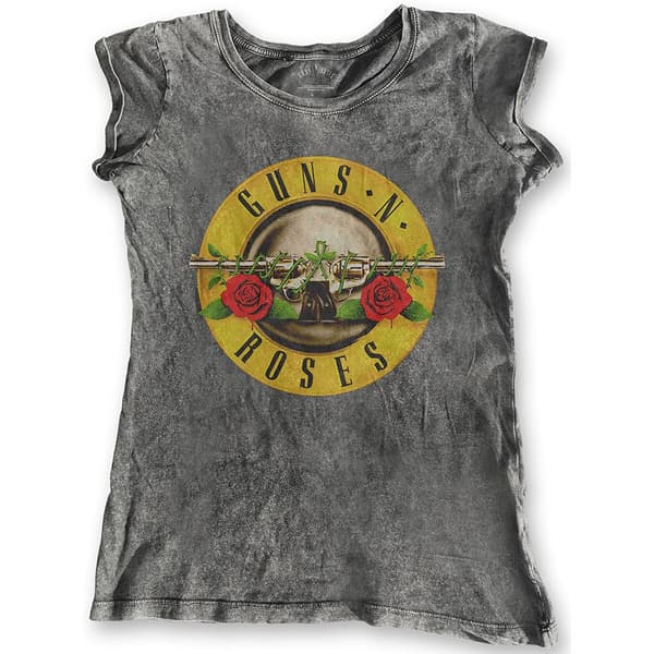 Guns N' Roses Ladies Tee: Classic Logo (Acid Wash) (X-Small)