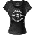 Miniatyrbilde 1 av 2: Avenged Sevenfold Ladies Acid Wash T-Shirt: Classic Death Bat (X-Small)