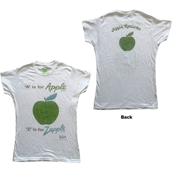 The Beatles Ladies T-Shirt: A is for Apple (Back Print) (Small)