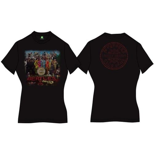The Beatles Ladies T-Shirt: Sgt Pepper (Back Print) (Small)