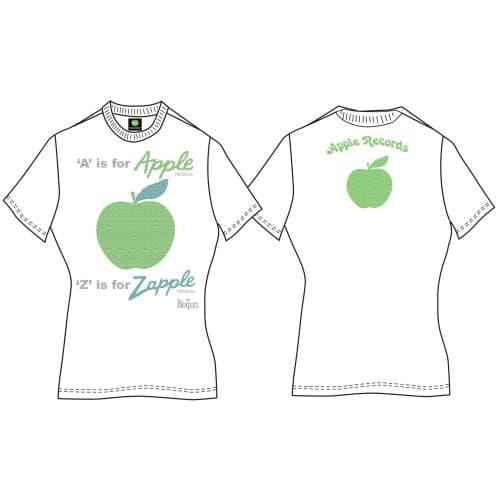The Beatles Ladies T-Shirt: A is for Apple (Back Print) (X-Large)