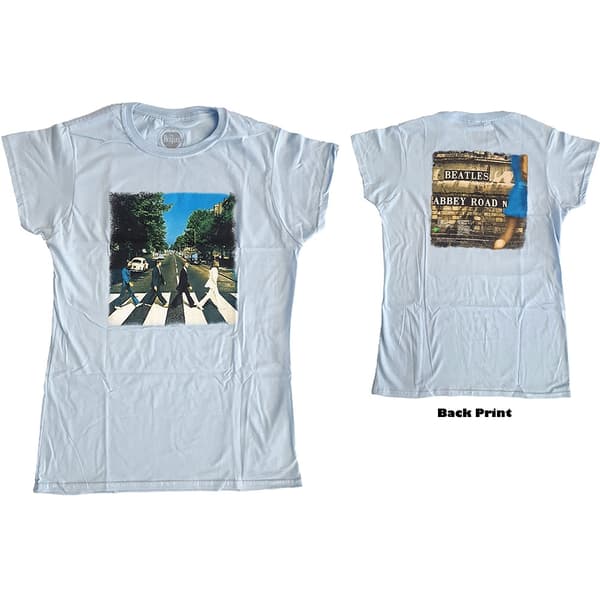The Beatles Ladies T-Shirt: Abbey Road (Back Print) (X-Large)