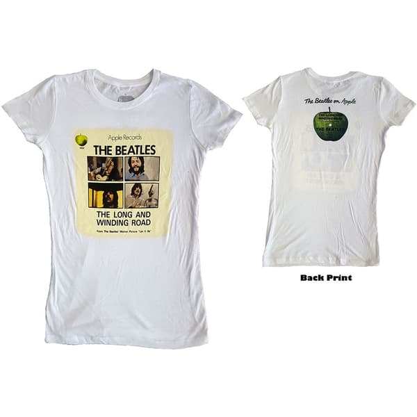 The Beatles Ladies Premium Tee: Long & Winding Road (Back Print) (Medium)