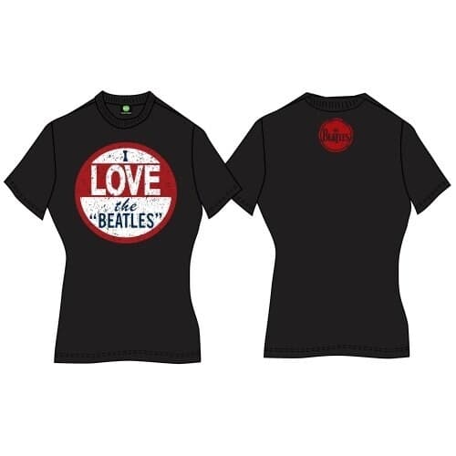 The Beatles Ladies T-Shirt: I Love The Beatles (Back Print) (Small)