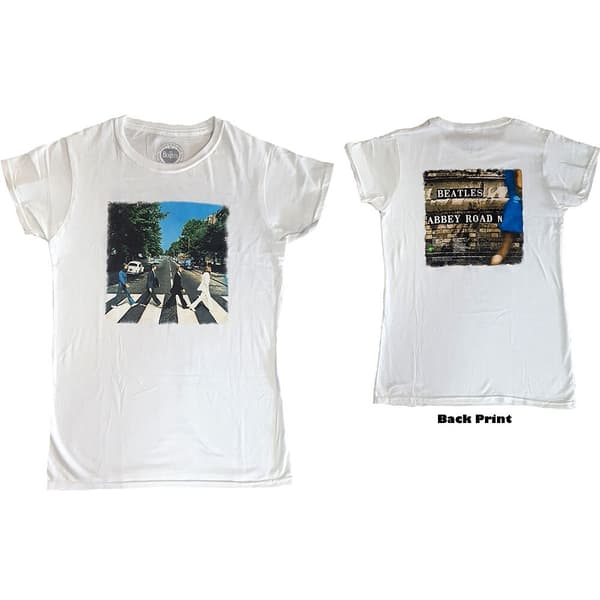 The Beatles Ladies T-Shirt: Abbey Road (Back Print) (X-Large)