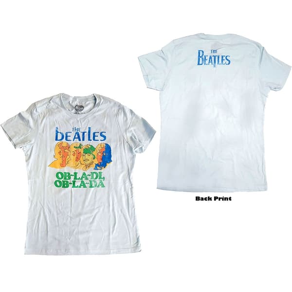 The Beatles Ladies T-Shirt: Ob-La-Di (Back Print) (Medium)