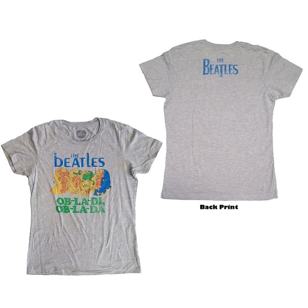 The Beatles Ladies T-Shirt: Ob-La-Di (Back Print) (Large)