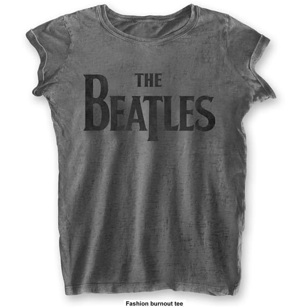 The Beatles Ladies Burn Out T-Shirt: Drop T Logo (Small)