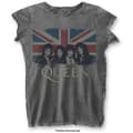 Miniatyrbild 1 av 2: Queen Ladies Burn Out T-Shirt: Vintage Union Jack (Small)