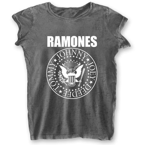 Ramones Ladies Burn Out T-Shirt: Presidential Seal (Medium)