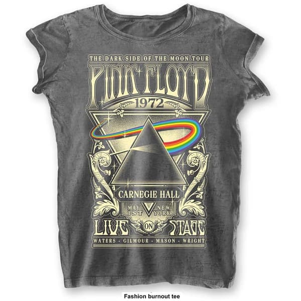 Pink Floyd Ladies Tee: Carnegie Hall (Burn Out) (Large)