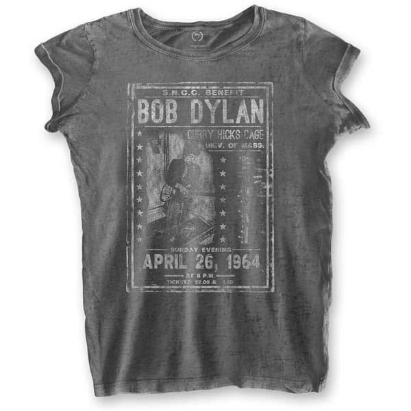 Bob Dylan Ladies Burn Out T-Shirt: Curry Hicks Cage (X-Large)
