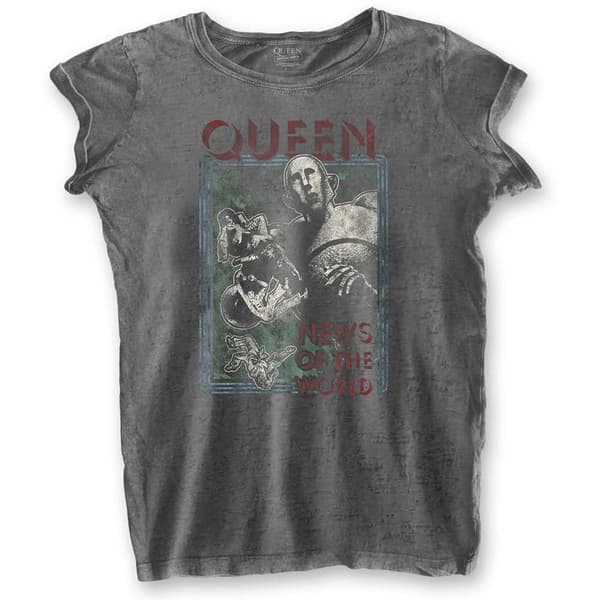 Queen Ladies Burn Out T-Shirt: News of the World (X-Large)