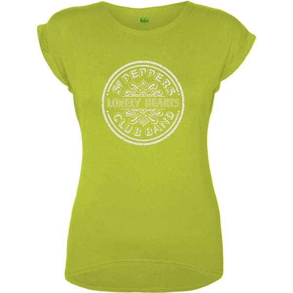 The Beatles Ladies T-Shirt: Sgt Pepper Drum (Caviar Beads) (Small)