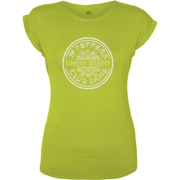 The Beatles Ladies T-Shirt: Sgt Pepper Drum (Caviar Beads) (Small)