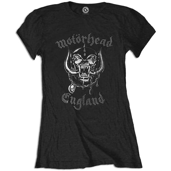 Motorhead Ladies Fashion Tee: England (Diamante) (Large)