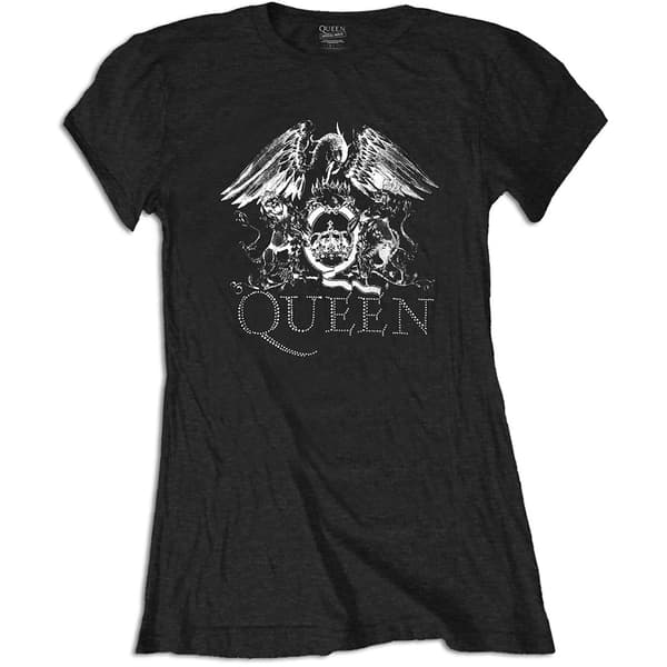 Queen Ladies Fashion Tee: Logo (Diamante) (X-Large)