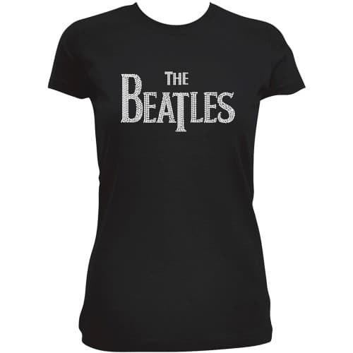 The Beatles Ladies Fashion Tee: Drop T Logo (Diamante) (X-Large)
