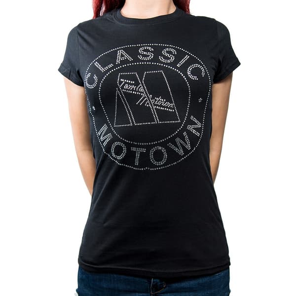 Motown Records Ladies Diamante T-Shirt: Classic (X-Large)