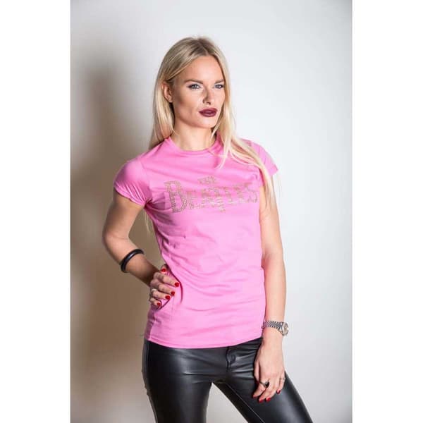 The Beatles Ladies Premium Tee: Drop T Logo (Diamante) (Medium)